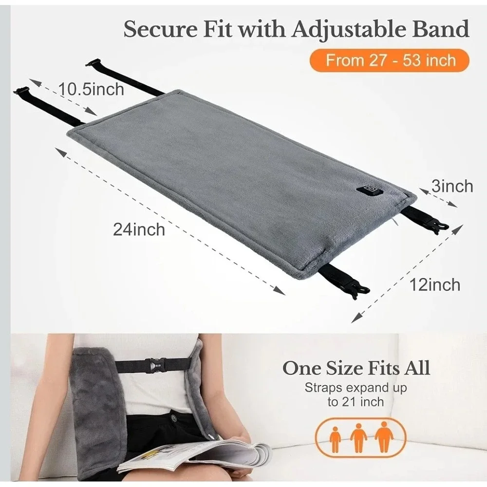 Cordless Heated Pad with Portable Battery Pack - Battery Or Plug Outlet